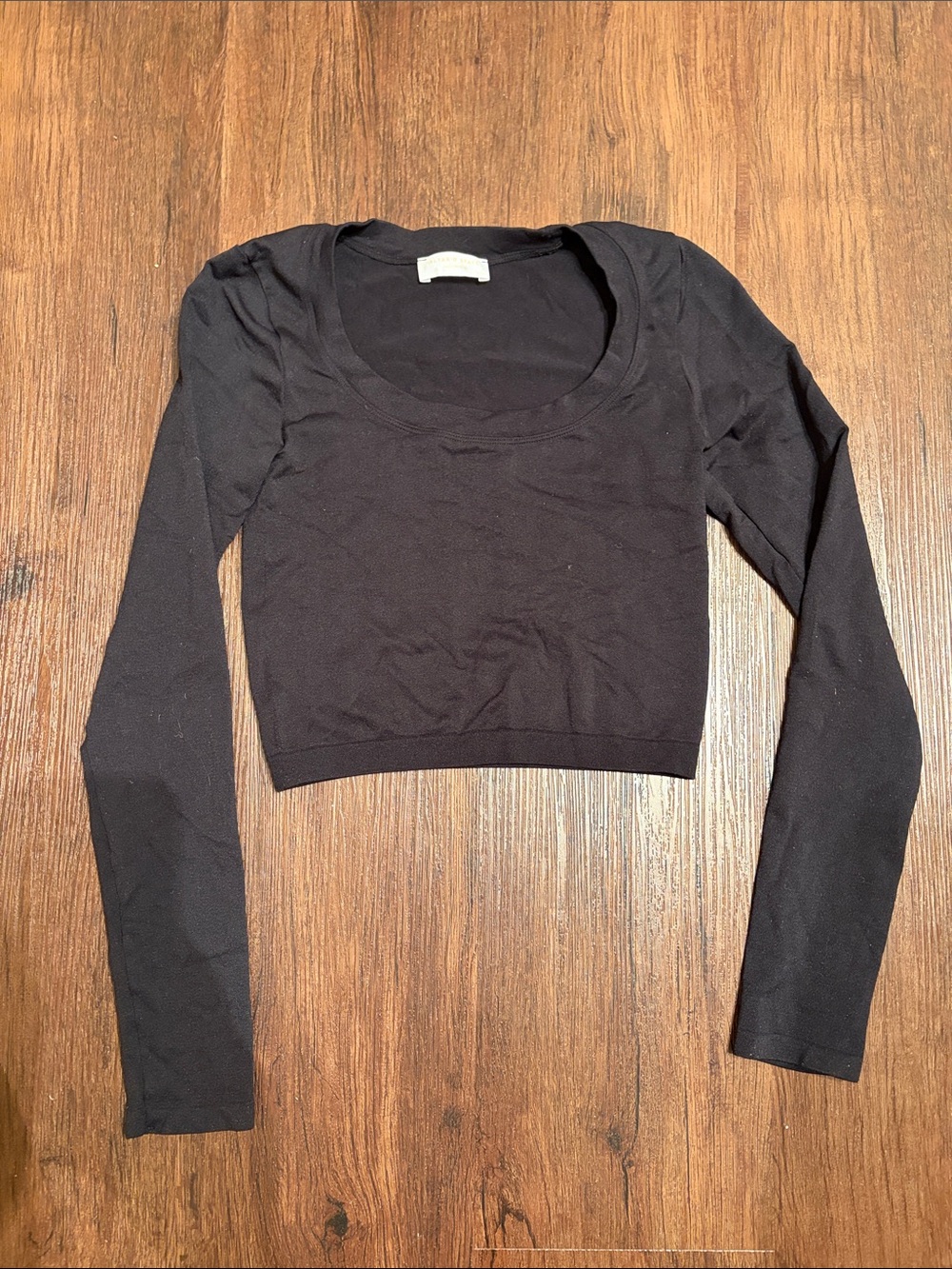 Altar'd State Black Long Sleeve Crop Top Size S cropped EUC
